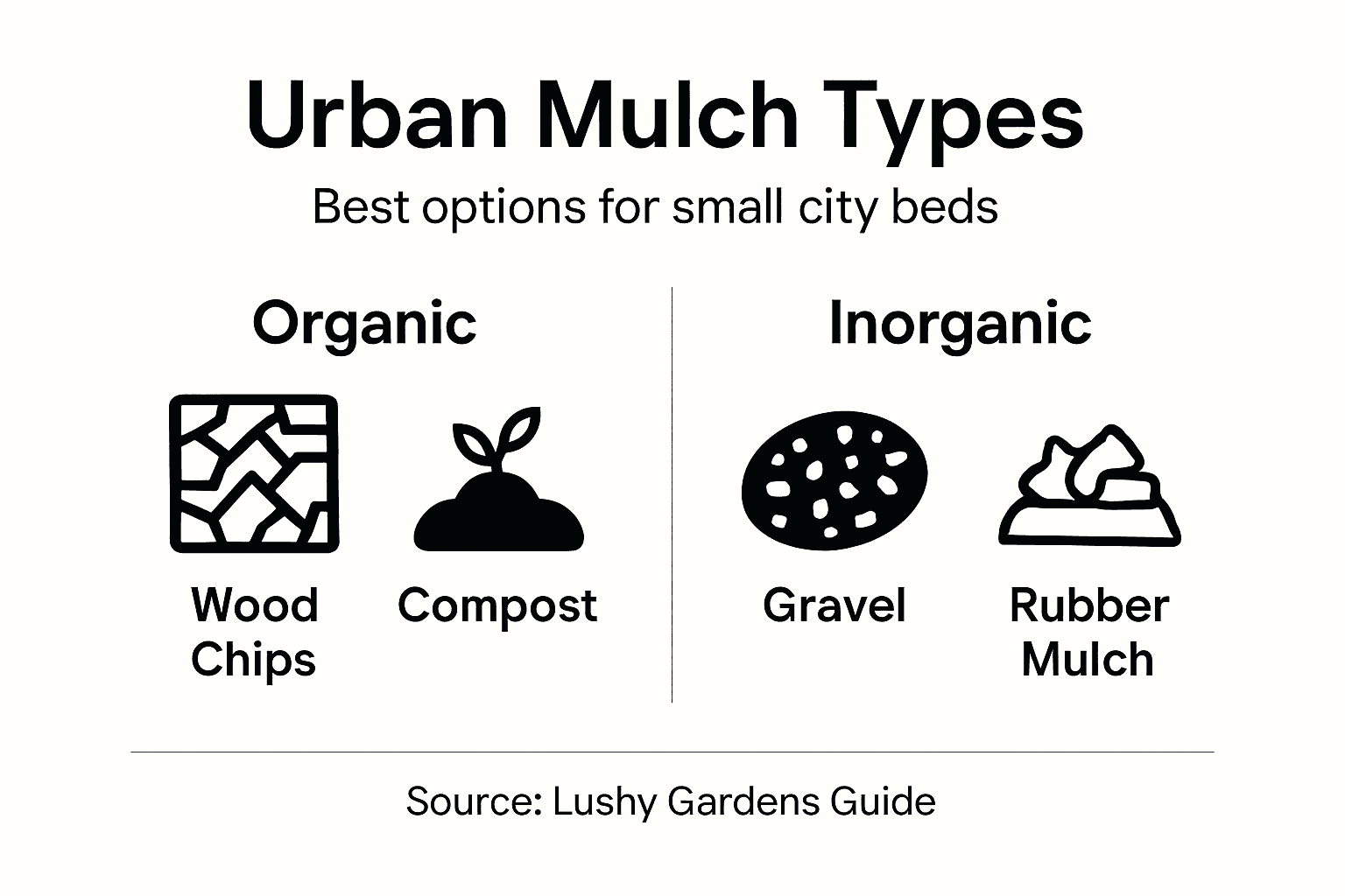 Infographic comparing urban mulch types