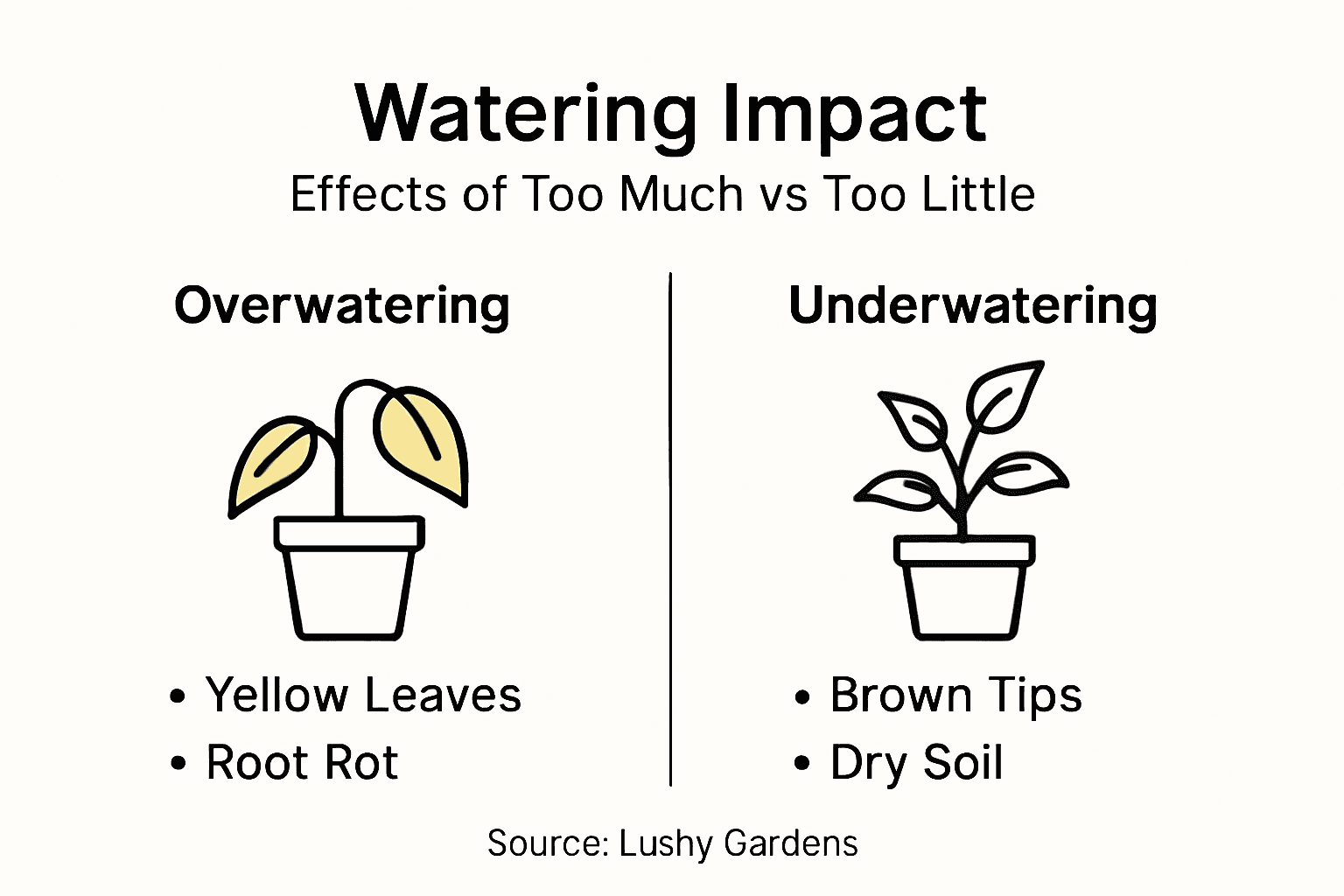Infographic comparing plant watering impacts