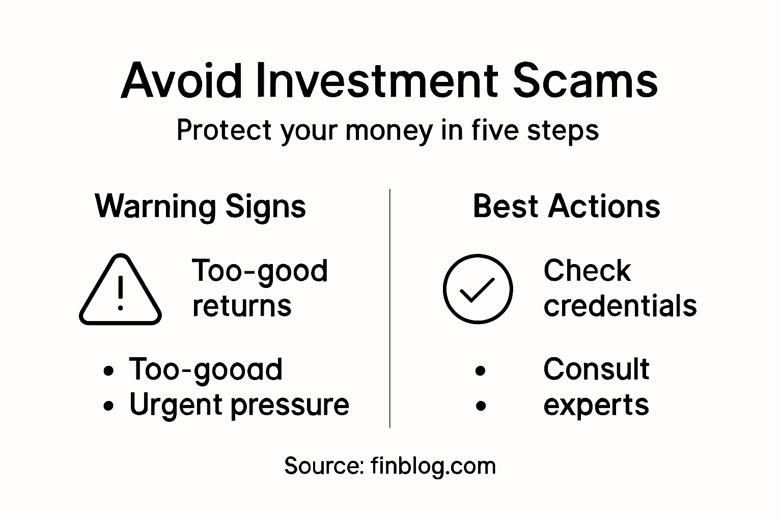 Infographic about avoiding investment scams
