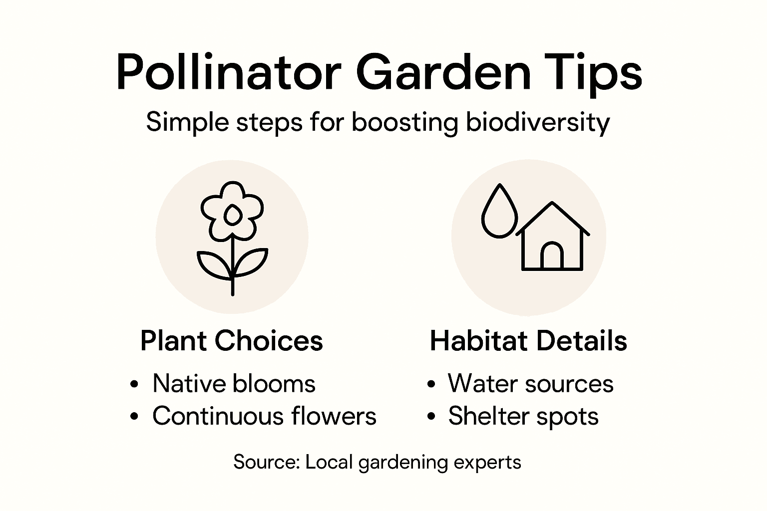 Infographic showing pollinator gardening steps