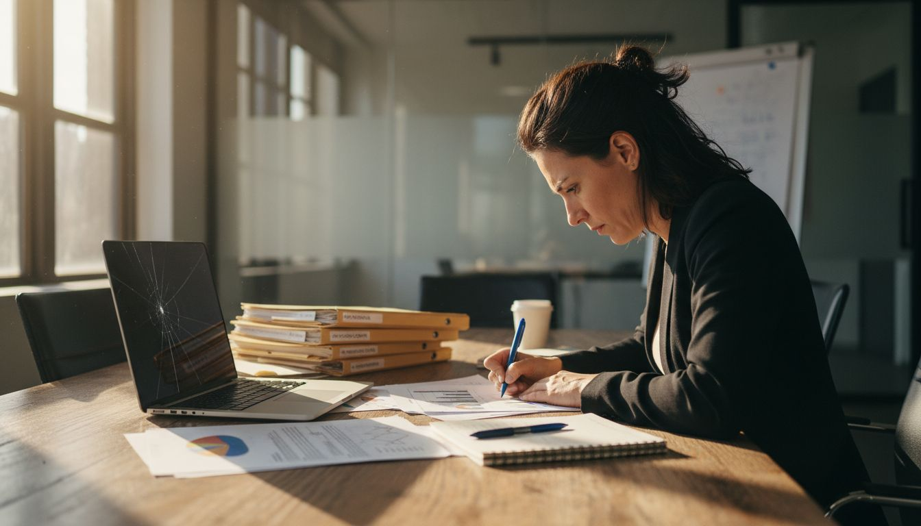 Analyst marking graphs at investment desk