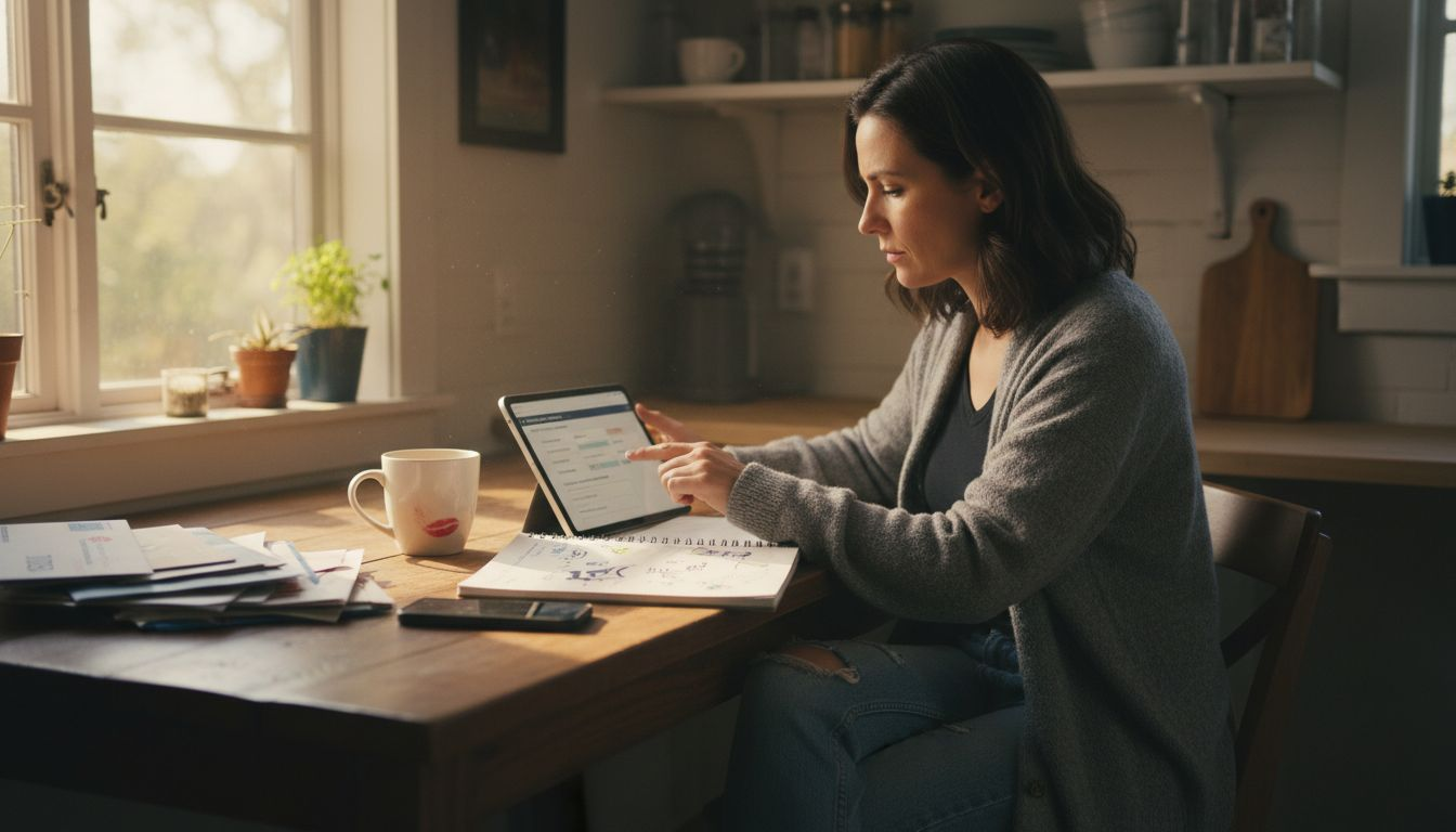 Woman filling out digital risk survey