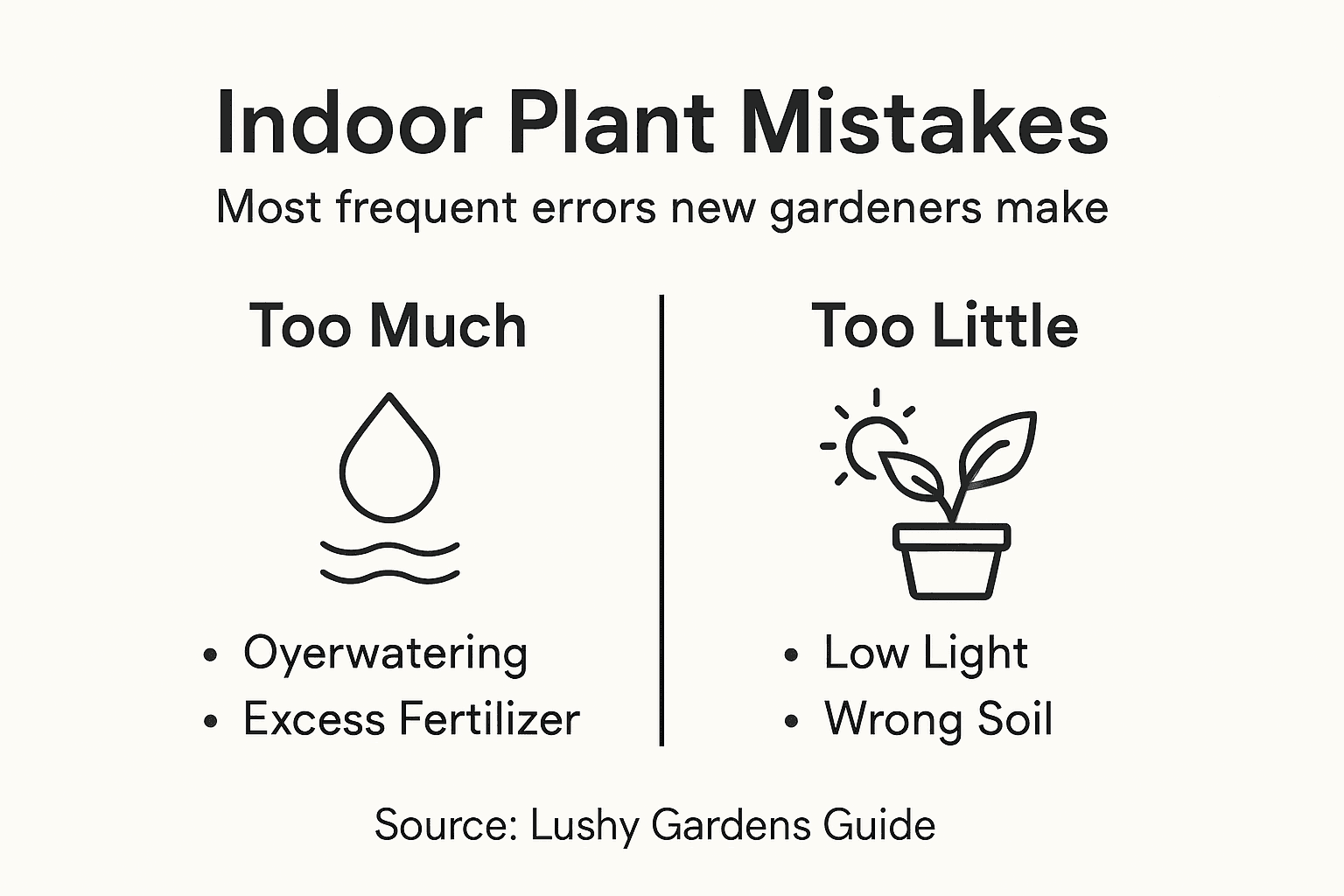 Infographic common mistakes for indoor plants