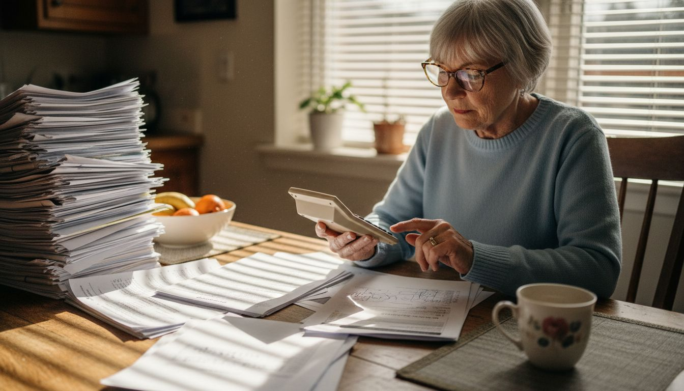 Retiree comparing investment returns with fees