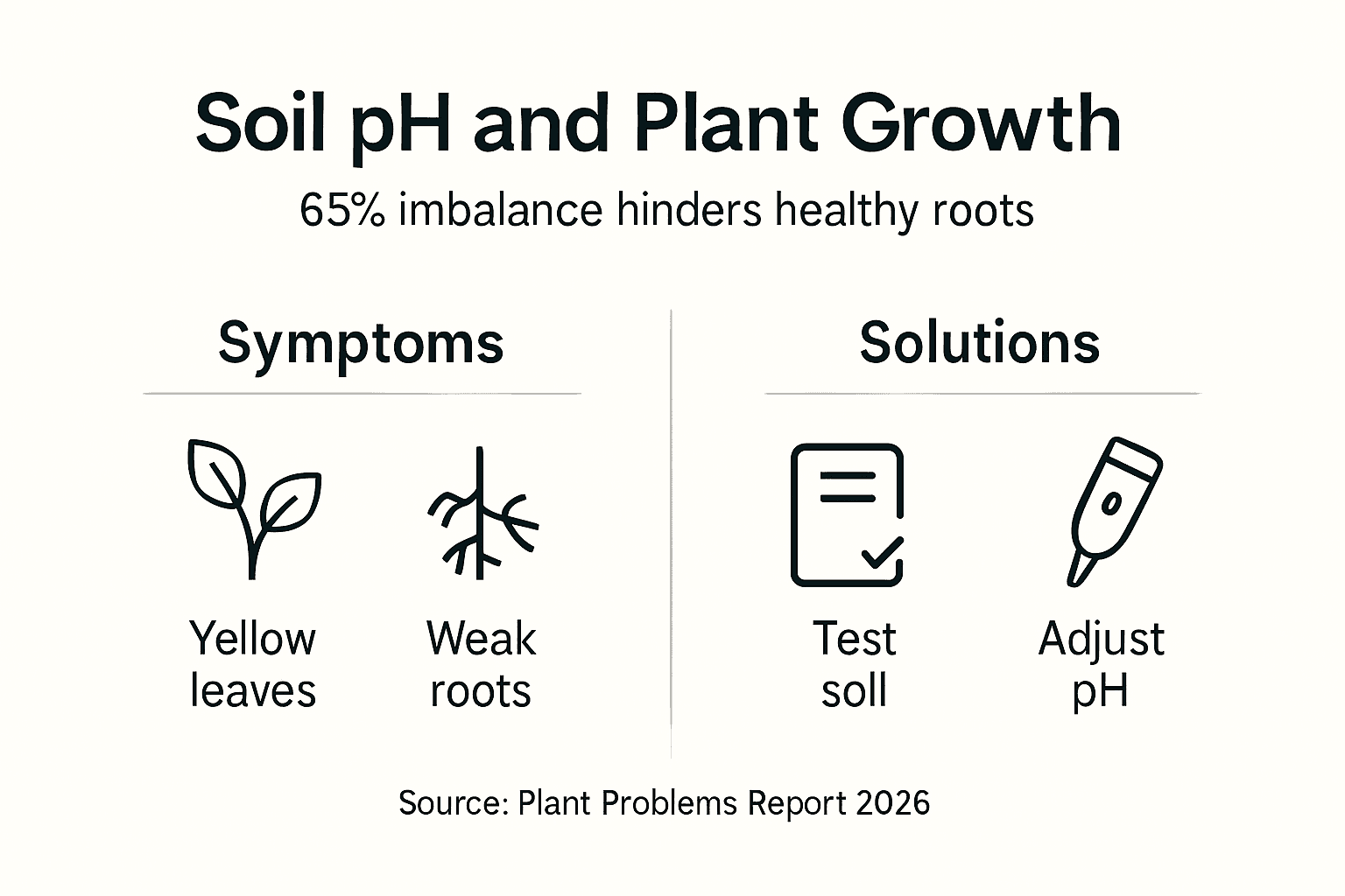 Infographic illustrating effects of soil pH imbalance