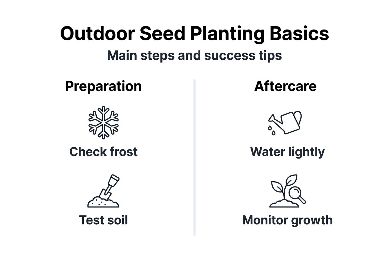 Infographic summarizing outdoor seed planting steps