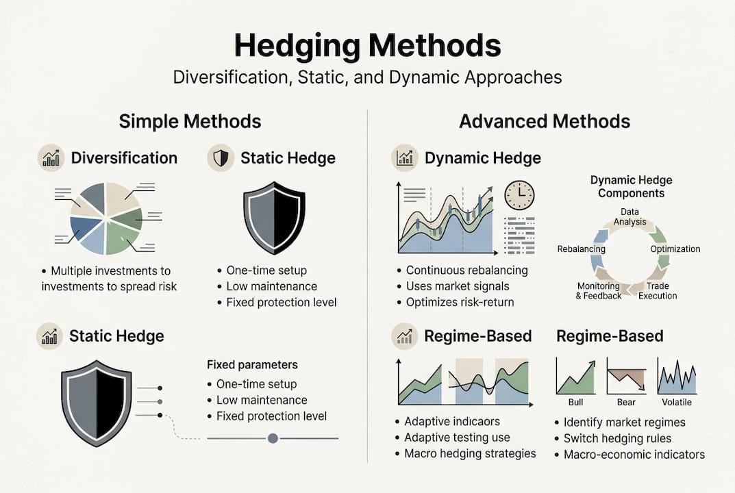 Infographic comparing core hedging methods