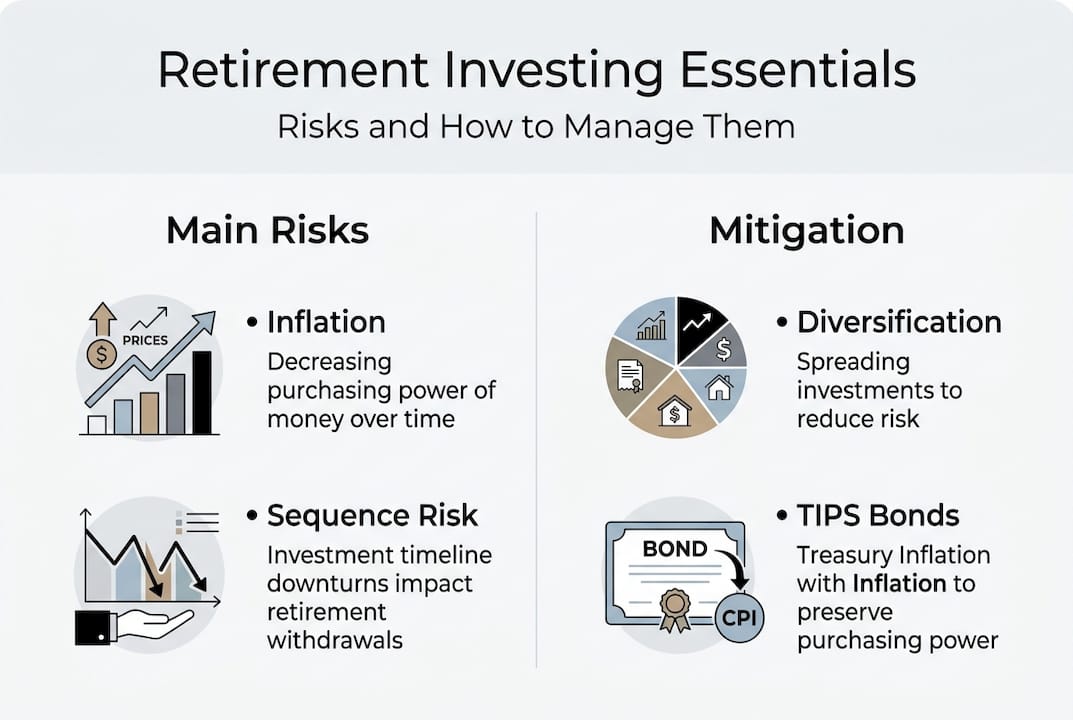 Infographic on retirement investing risks and management