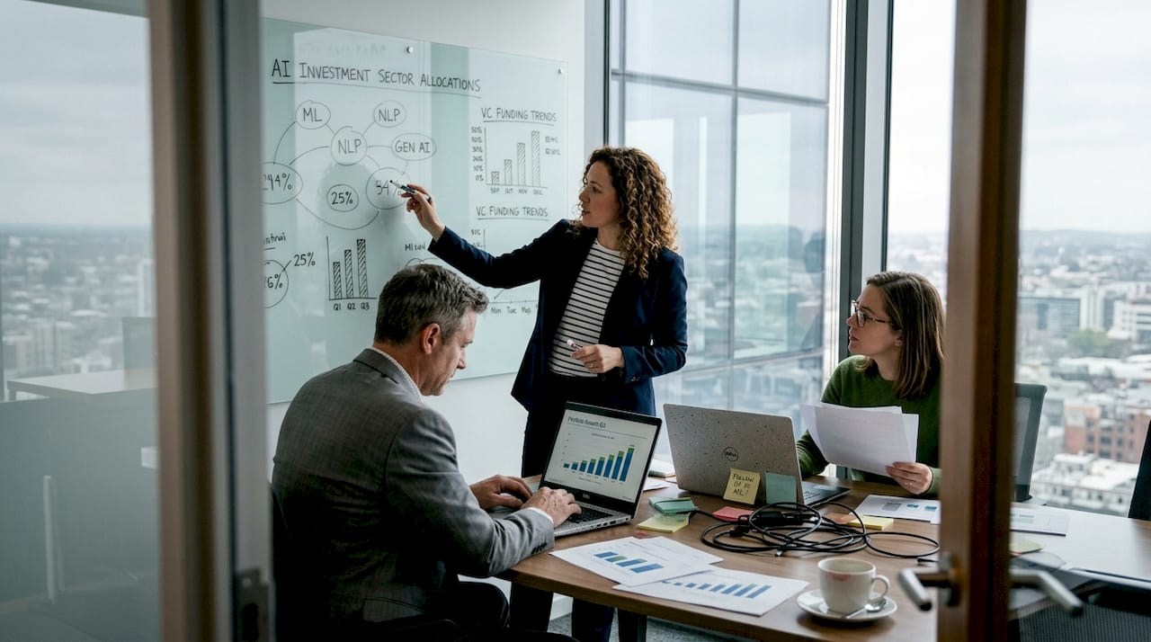 Team reviews AI investment strategies 2025