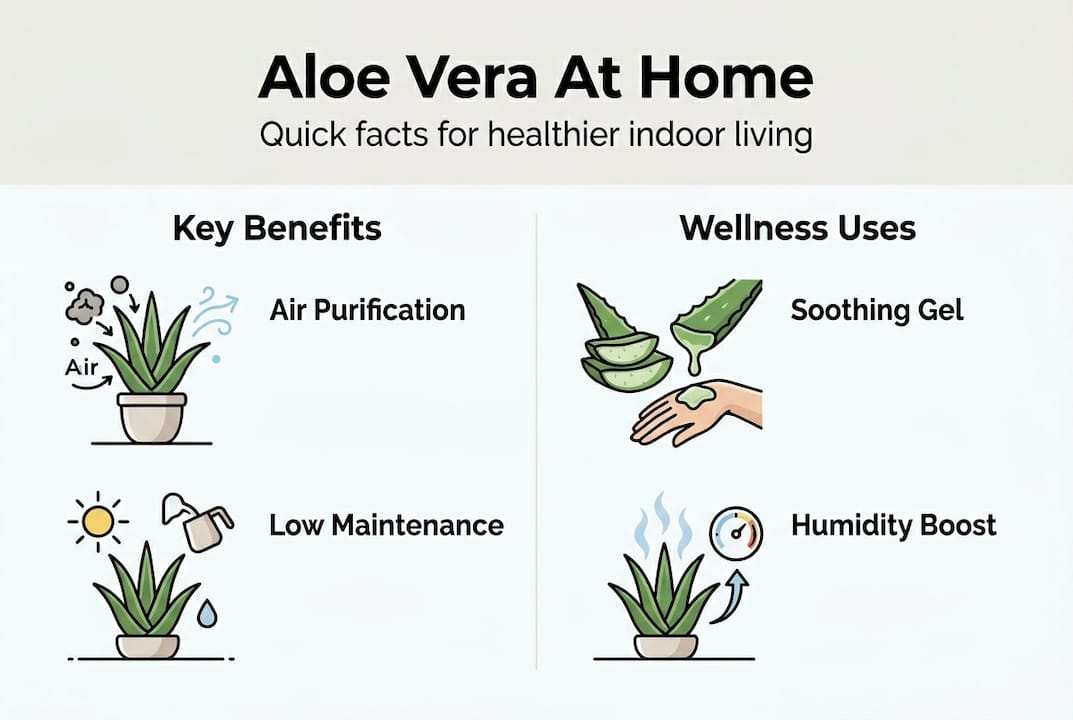 Infographic of aloe vera indoor wellness benefits