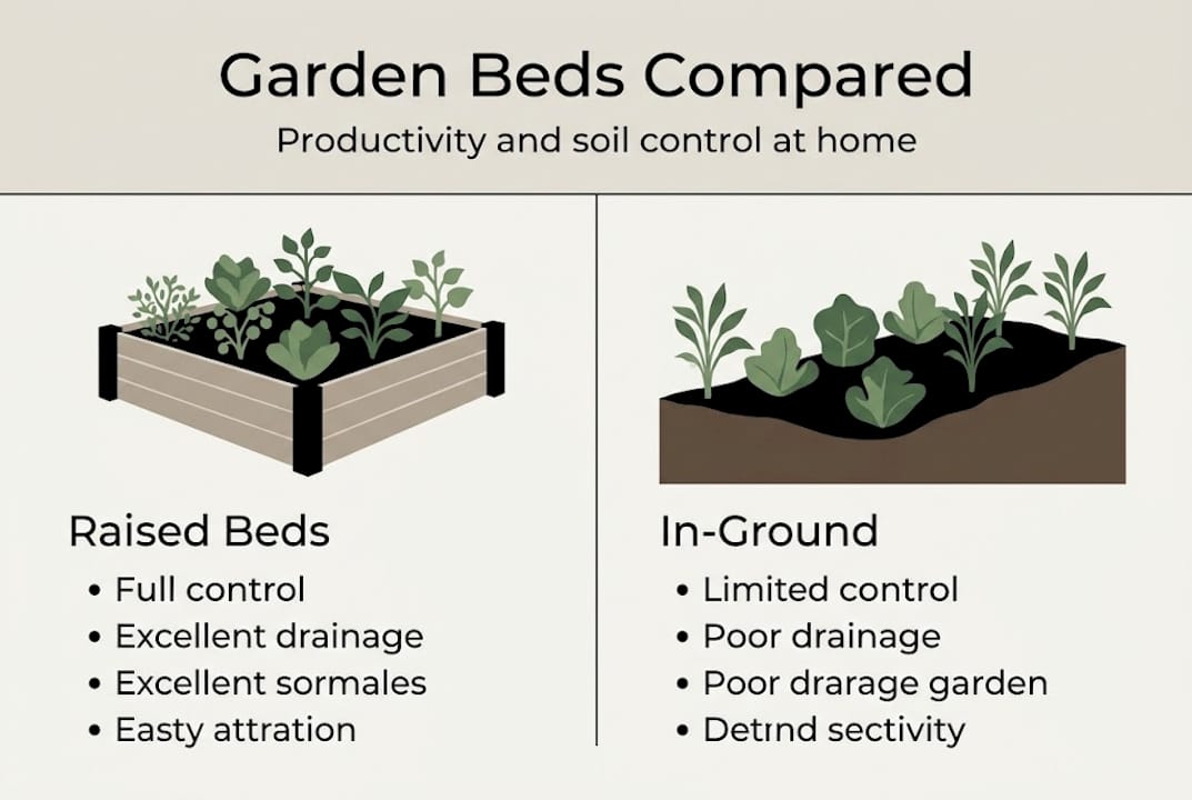 Infographic comparing garden bed options