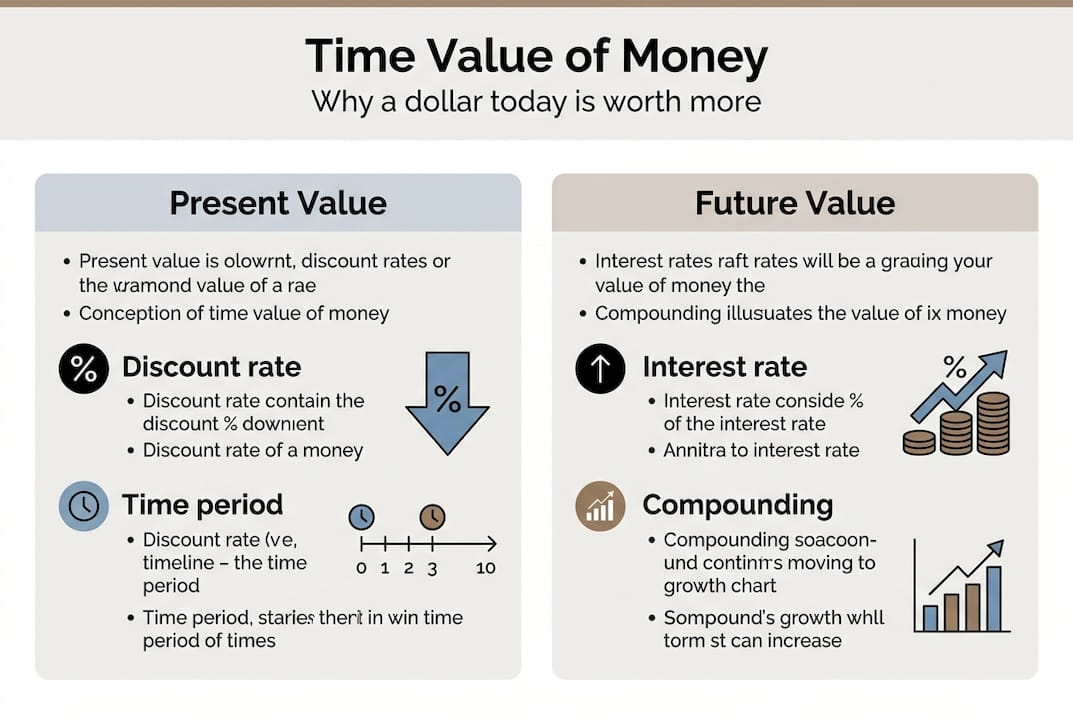 Infographic showing present value and future value