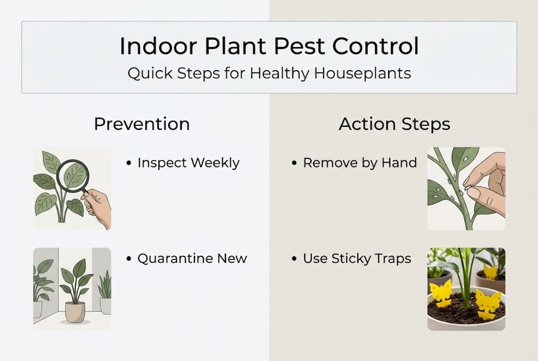 Infographic with plant pest prevention and action steps