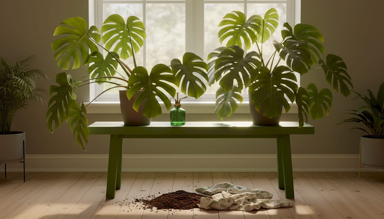 Comparison of lopsided and symmetrical indoor plants