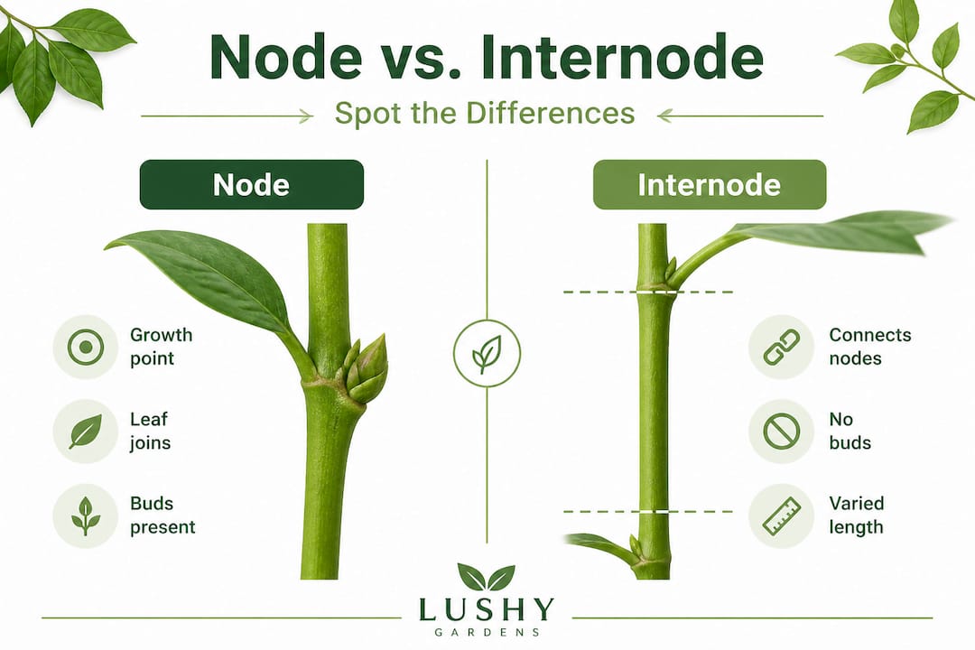 Infographic comparing node and internode features