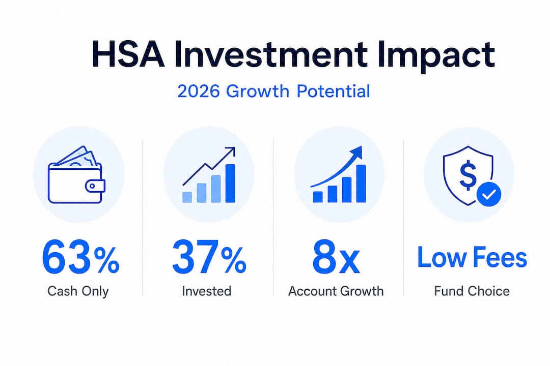 Infographic illustrating HSA investing statistics