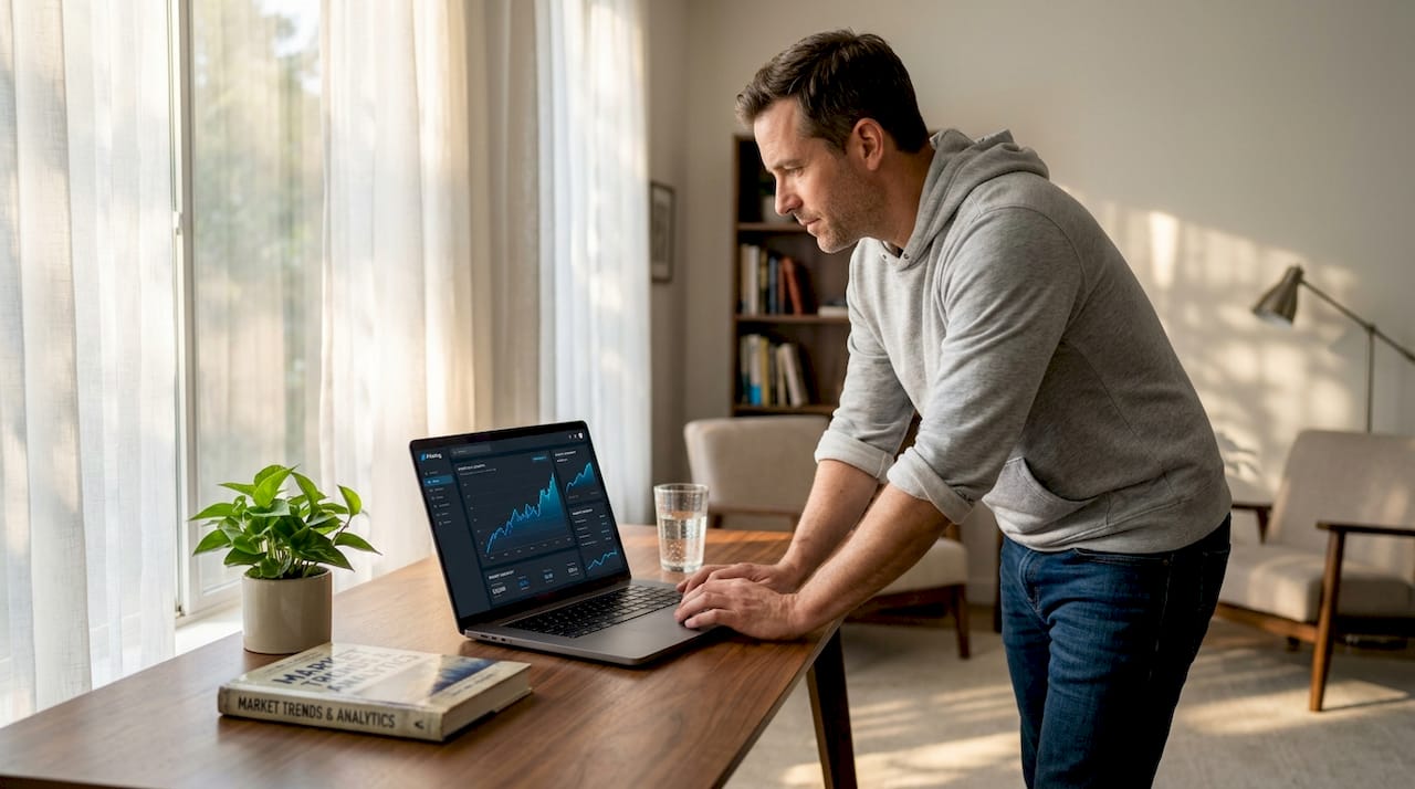 Man reviewing long-term investment performance