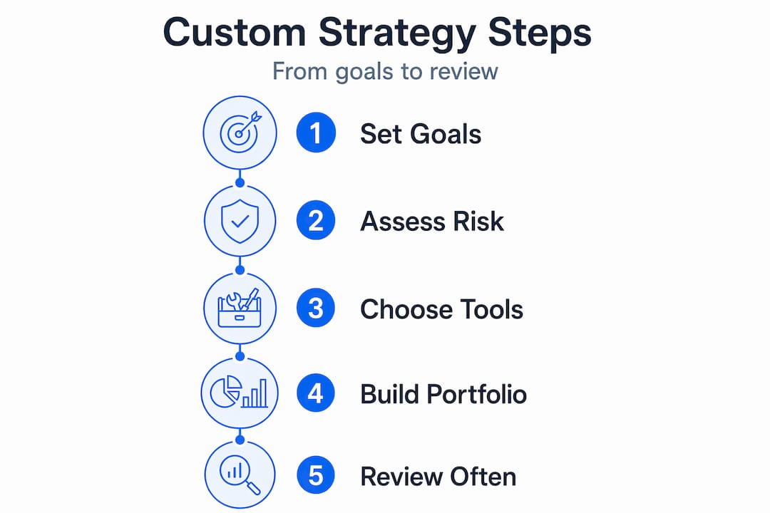 Infographic showing steps to customize investments