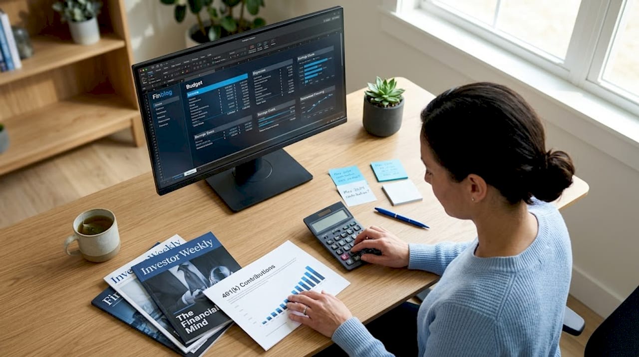 Woman calculating 401k annual contributions