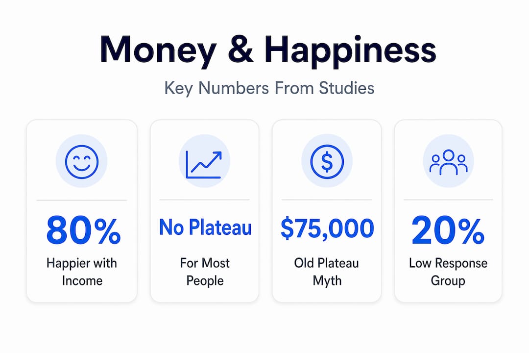 Key statistics about money and happiness research