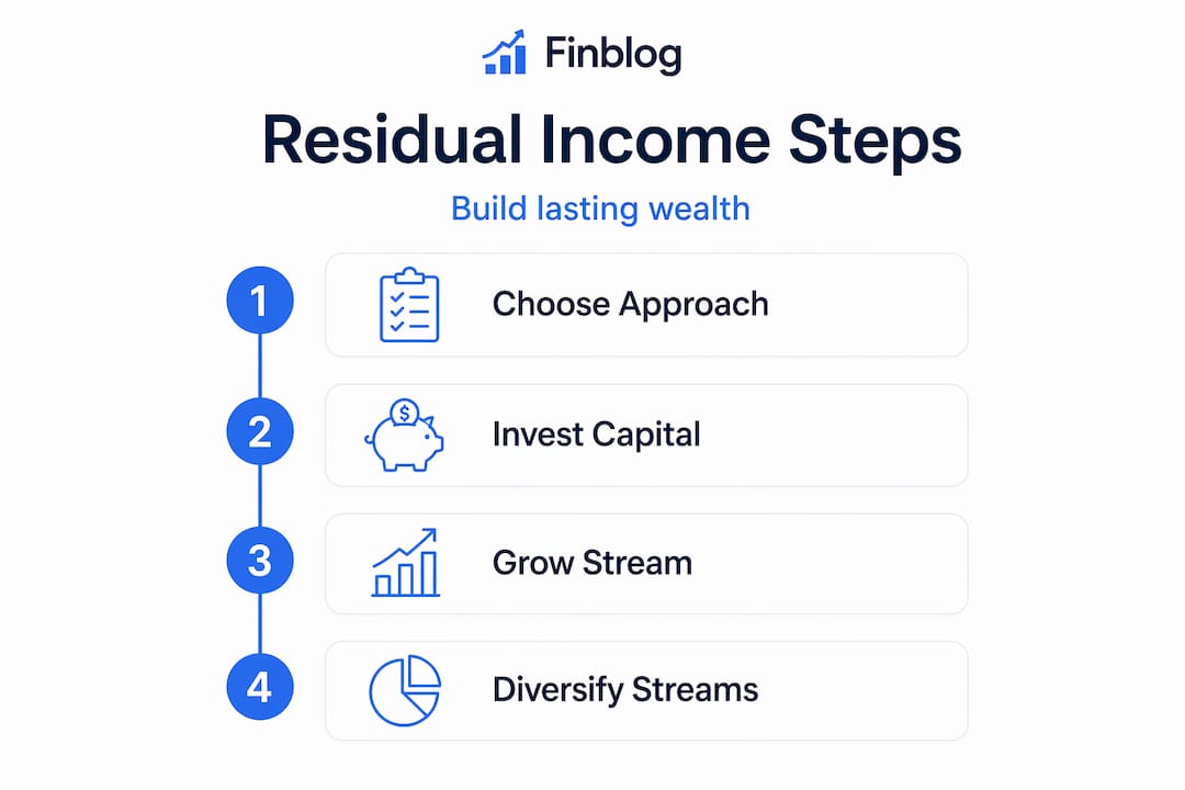 Infographic showing steps for residual income