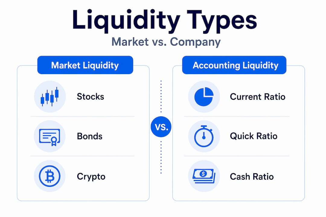 Infographic comparing market and accounting liquidity