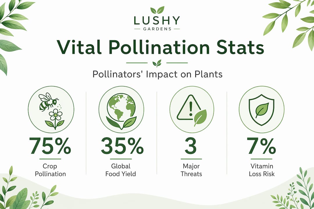 Infographic with key pollinator impact statistics