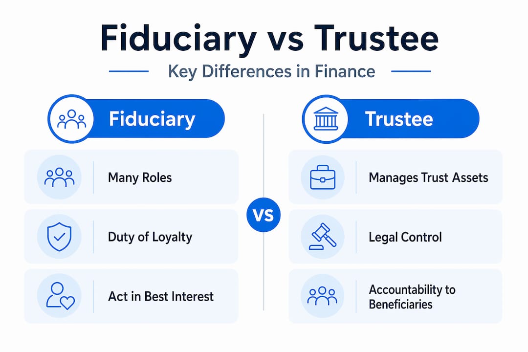 Infographic comparing fiduciary and trustee roles