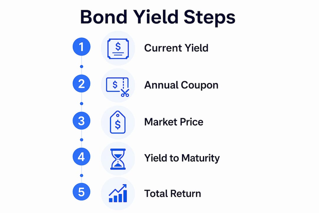 Infographic detailing bond yield calculation steps