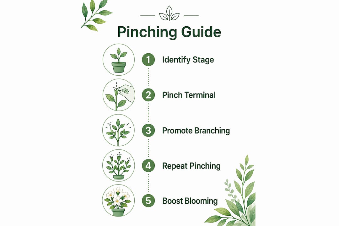 Infographic showing pinching steps and benefits
