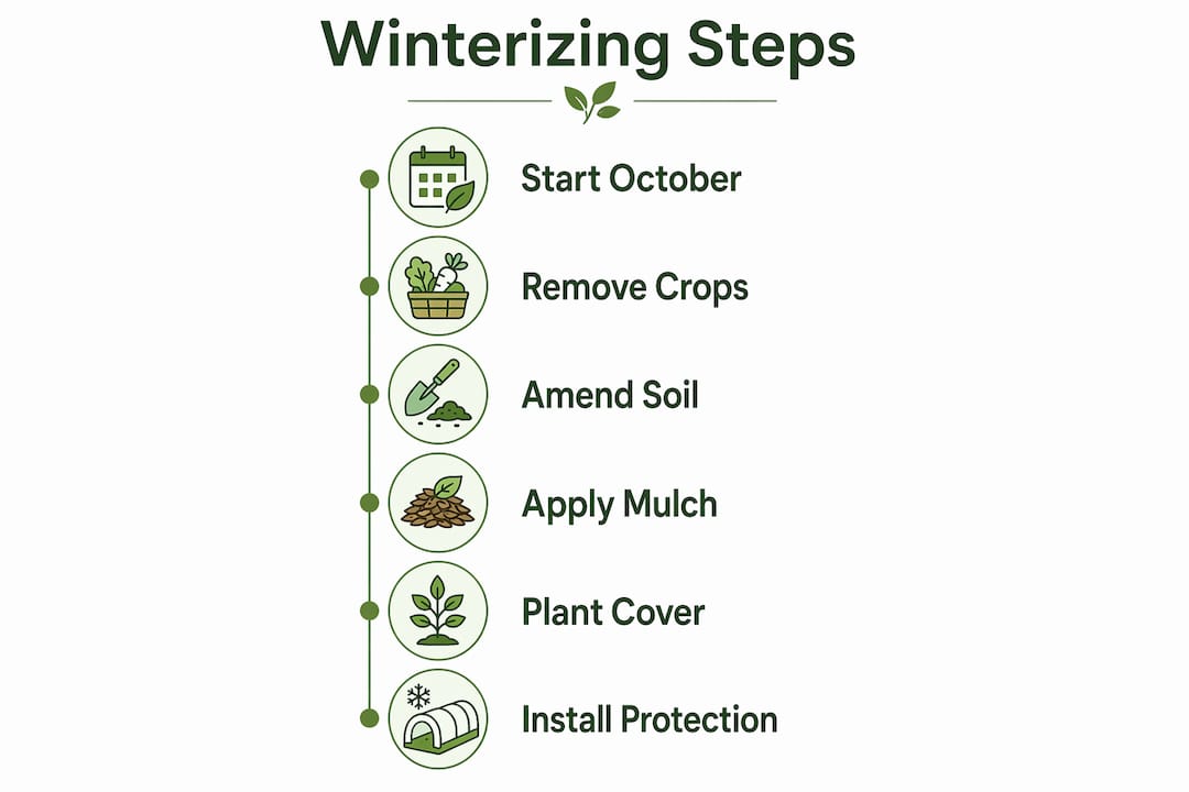 Infographic showing step-by-step winterizing timeline