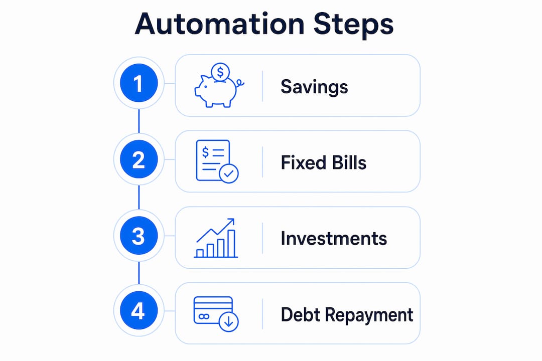 Infographic of steps to automate finances