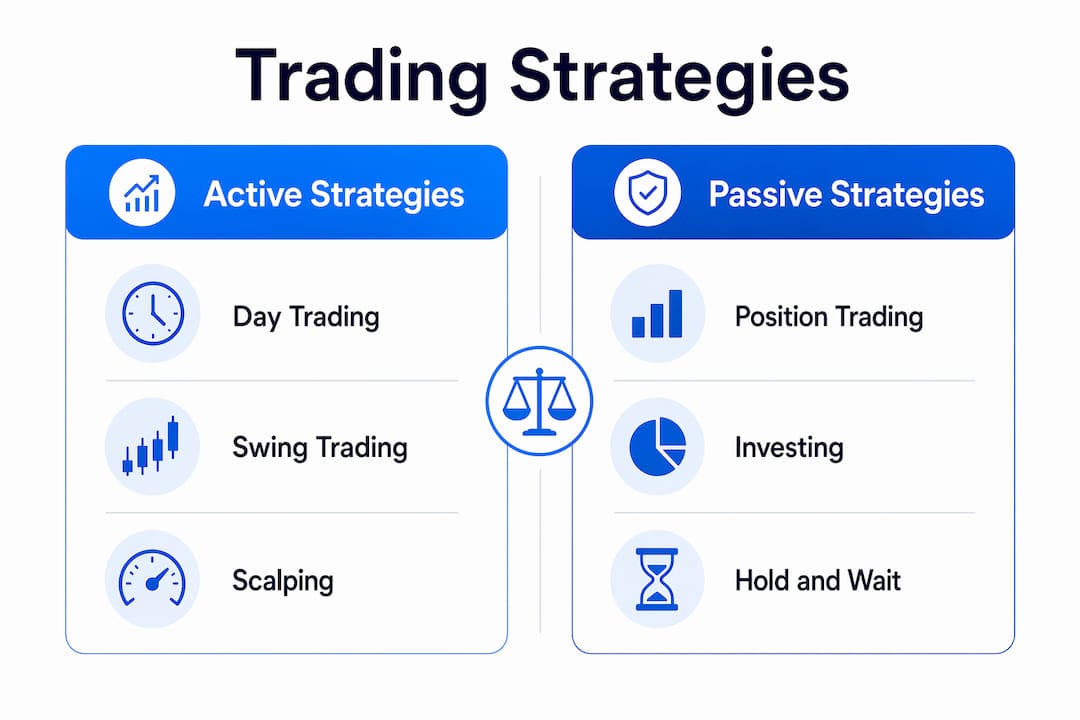 Infographic comparing trading strategies for beginners