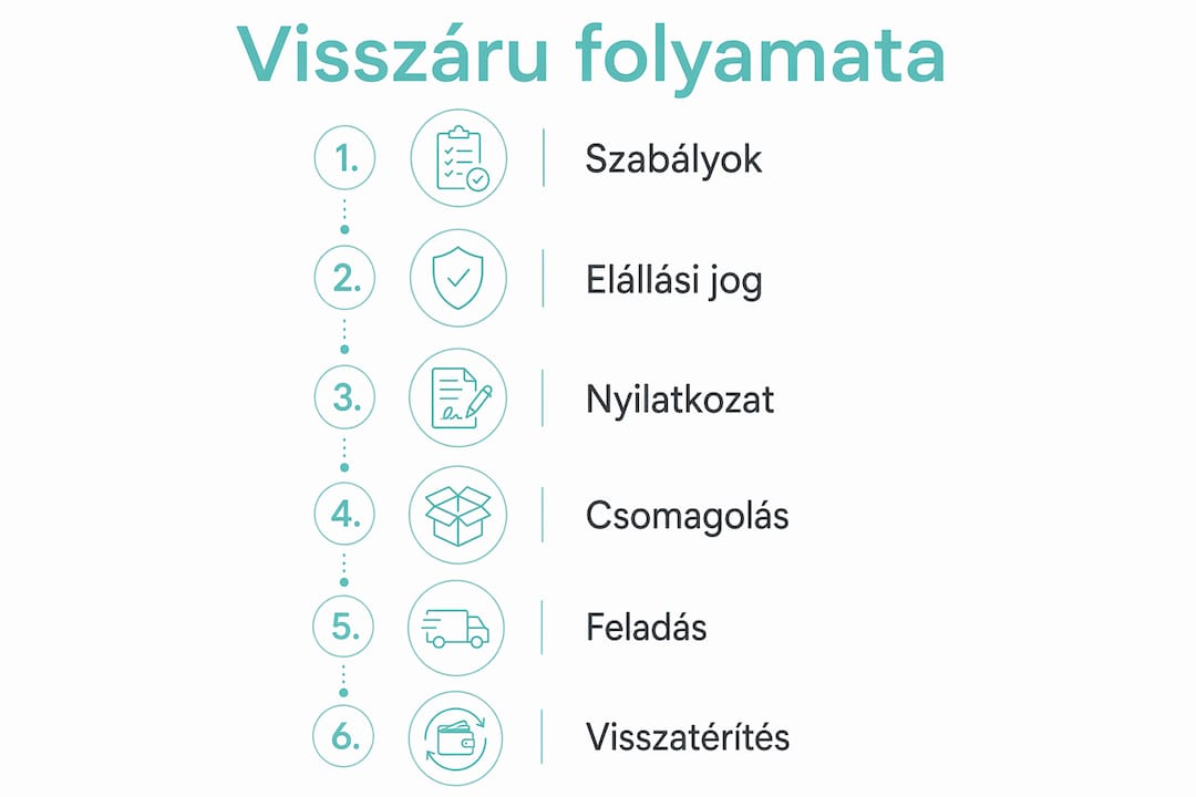 Női cipők visszaküldésének lépései – infografika