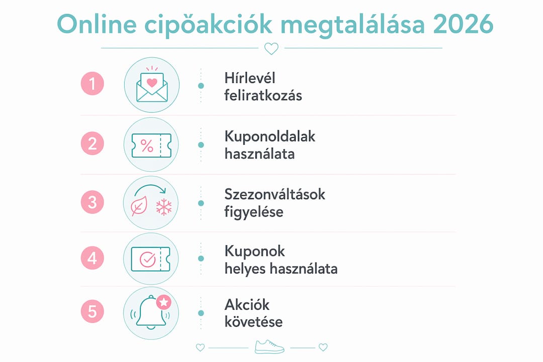 Magyar nyelvű infografika: hogyan vásárolj cipőt online, lépésről lépésre