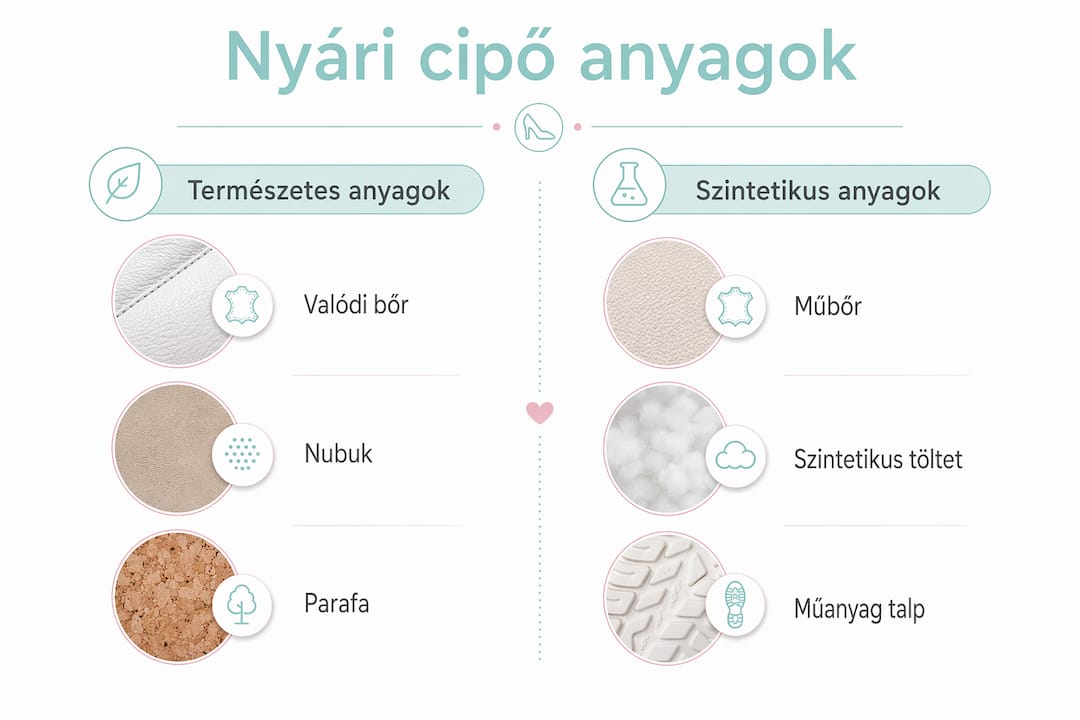 Nyári cipők: melyik anyag a legjobb választás? – Infografika