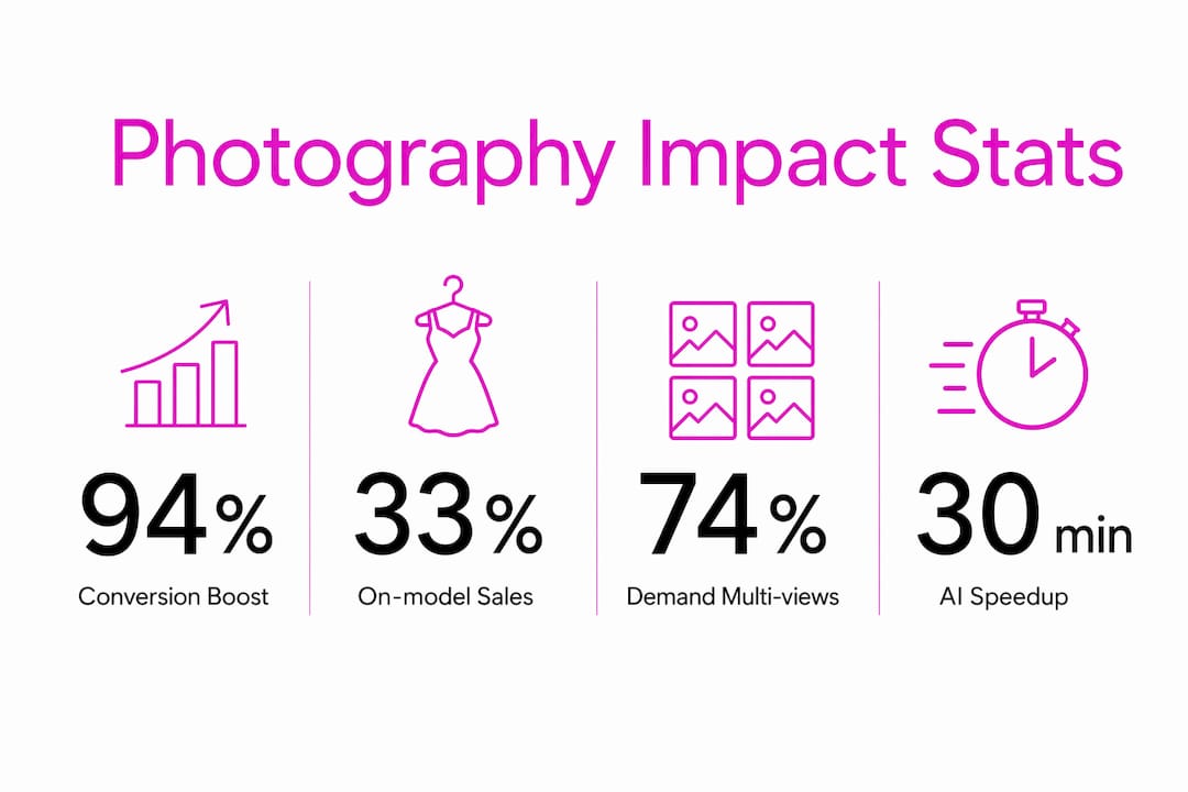 Infographic showing statistics about fashion photography impact
