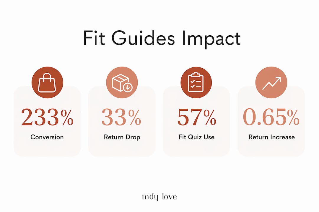Infographic showing fit guide impact statistics