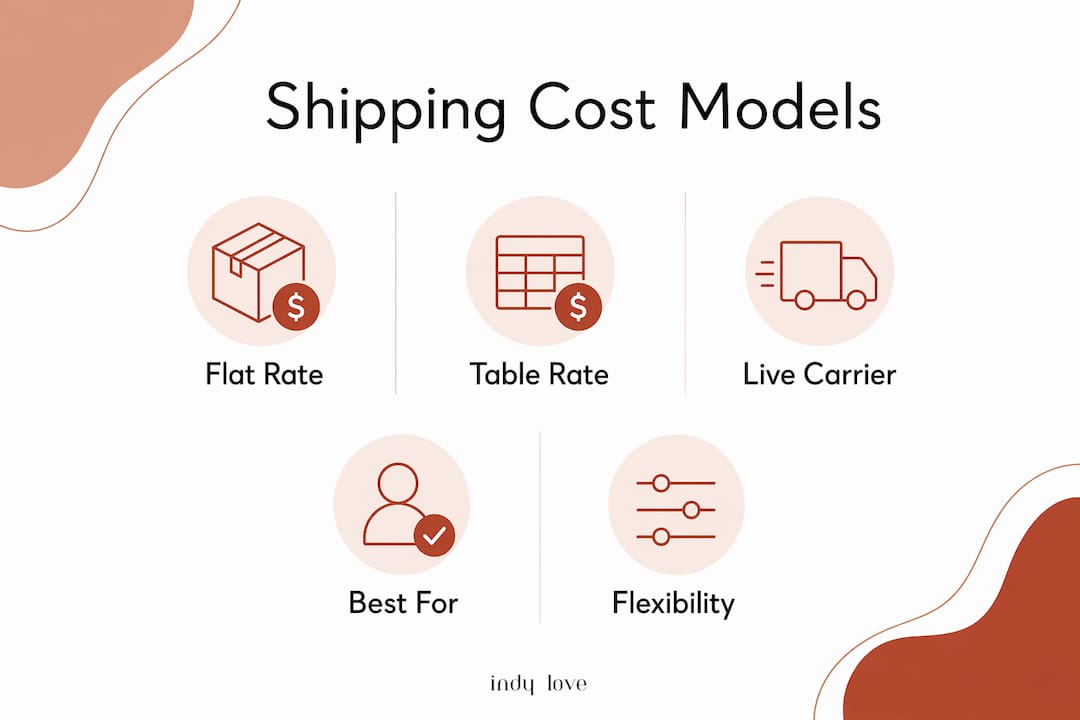 Infographic illustrating boutique shipping cost models hierarchy