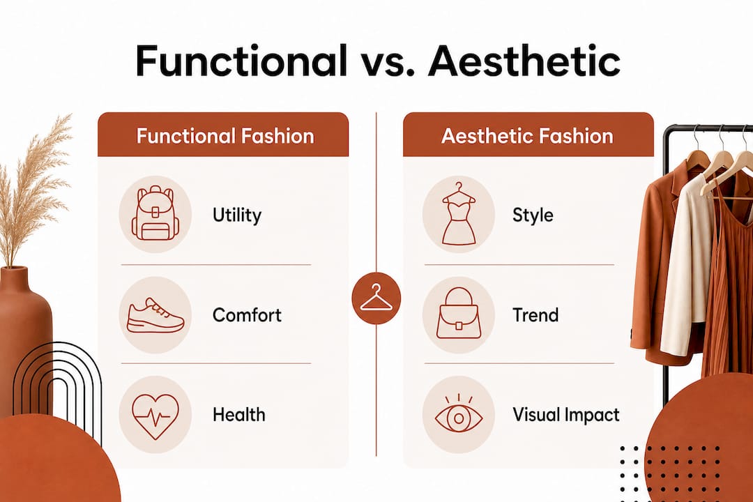 Infographic comparing functional and aesthetic fashion
