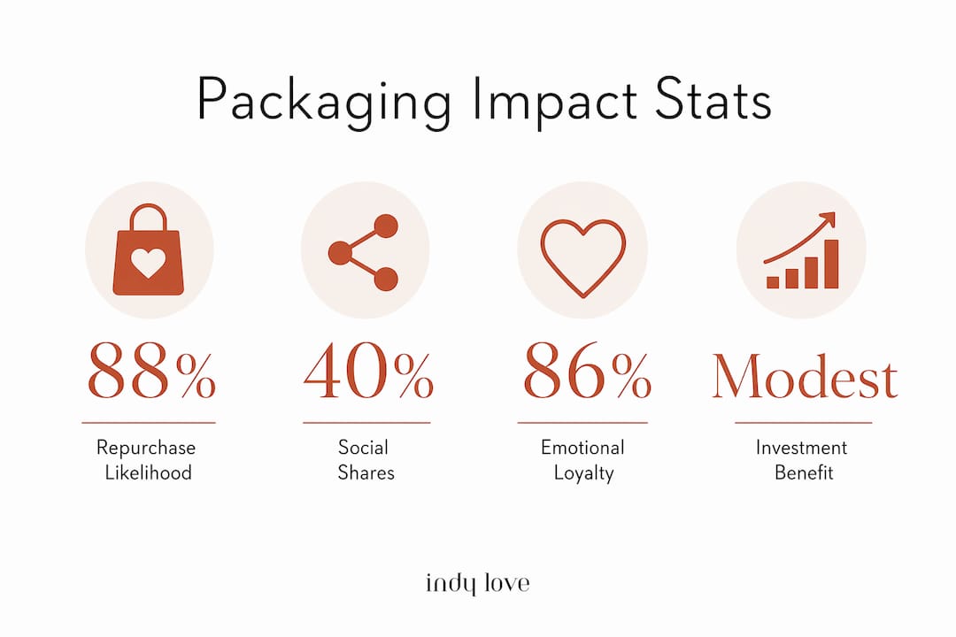 Infographic showing key boutique packaging statistics