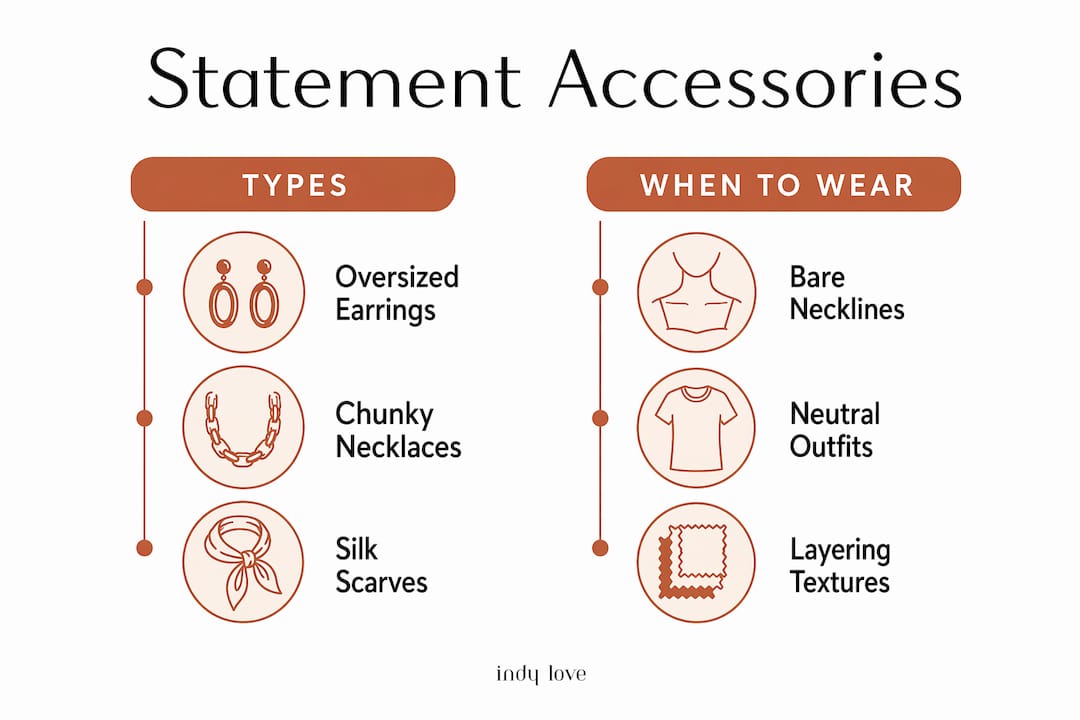 Infographic comparing statement accessory types and occasions