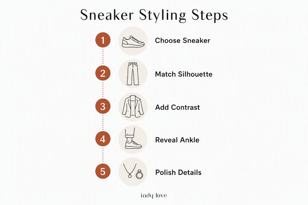 Infographic illustrating sneaker styling steps