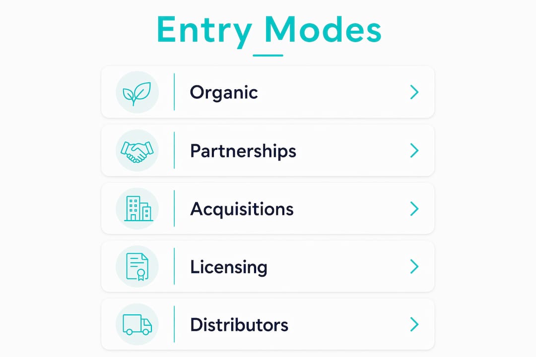 Infographic detailing B2B entry mode options