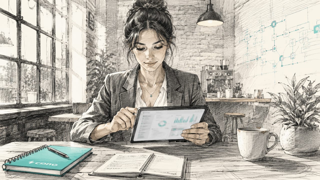 Sales manager reviewing AI lead reports