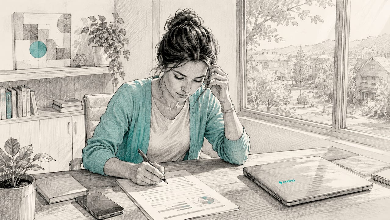 Sales rep struggling at office desk