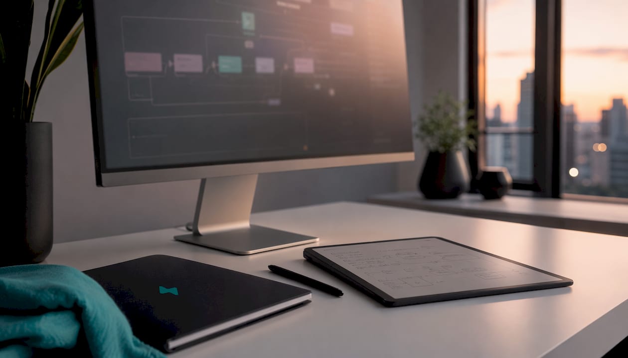 Close-up of sales workflow and automation dashboards