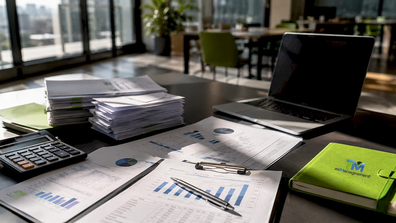 Company registration documents and financial charts