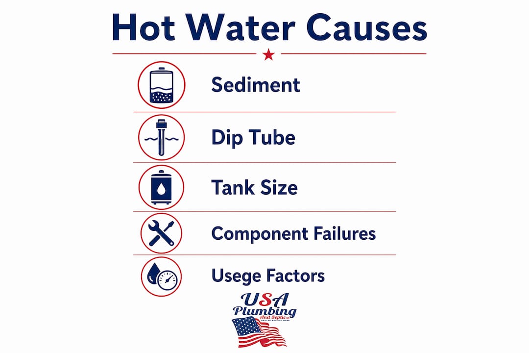 Infographic listing causes of hot water supply issues