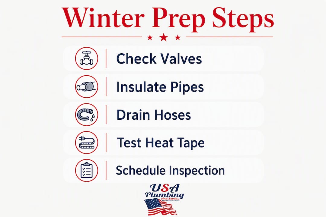 Infographic of winter plumbing preparation steps